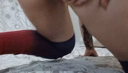 1861 Dildo fuck to orgasm behind view nude with socks 2m13