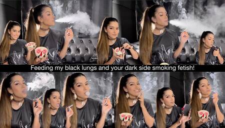 Feeding my black lungs and your darkside smoking fetish