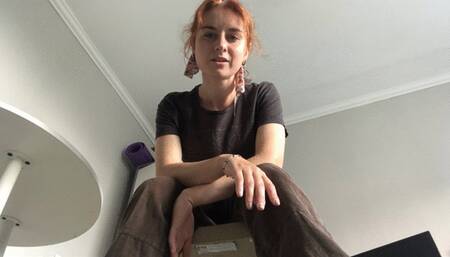 Smelly feet for slave!