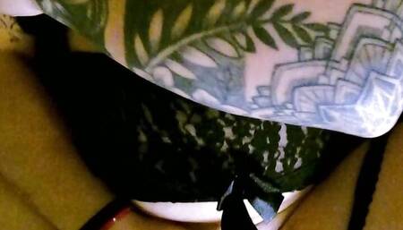 Homemade cumshot in sexy lingerie