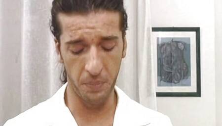 Redhead German slut in nylons gets her cunt banged hard by a doctor