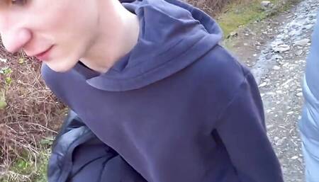 The cute guy hesitates to suck a cock, but in the end he agrees and gets a juicy dick in his mouth