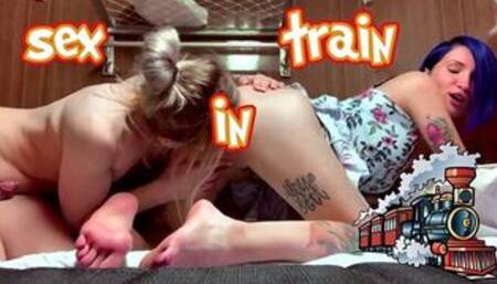 Shemale fucked girlfriend in the train while no one sees