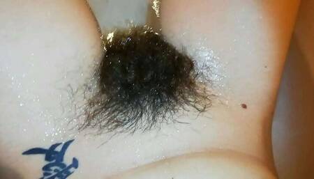 Amateur White Girl with Fetish-worthy Bush and Massive Clit