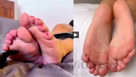 FOOT TICKLING Double Feature - Feather, Brush, and Hand - Giggling and Laughing - SD