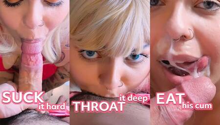 3 steps of a divine blowjob - Sticky and heavy cum - ASMR