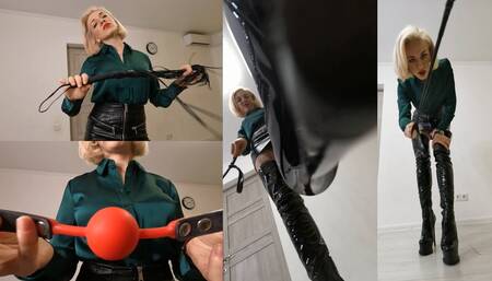 Katya punishes the slave POV who spied in her room