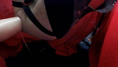 Deep anal fisting in the swing