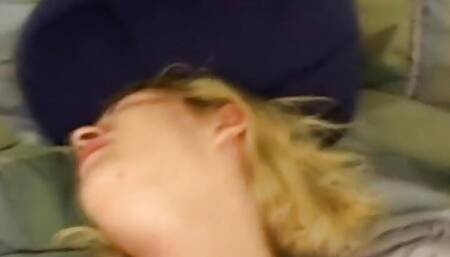 Sexy blonde cum slut gets her pussy banged