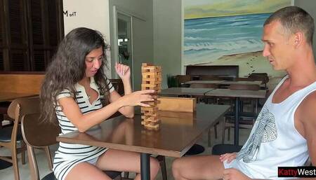 Stepsister Loses Anal Virginity After Jenga Game