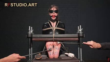 Liza Lush - A Tickle Toy - Tickling in a Catsuit, Toe press, Ballgag and Nosehook (FULL HD MP4)