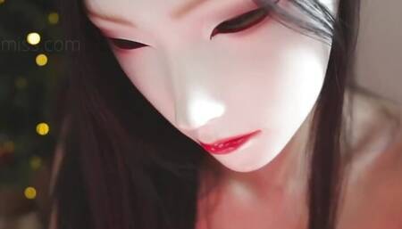 SadMiss, the scorching Asian gal in a snow maid cosplay, gives a hand job to her acquaintance for the fresh year -