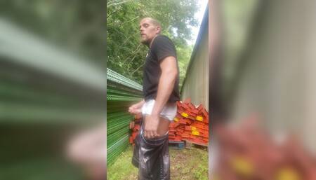 Stripping to my briefs outside and cumming