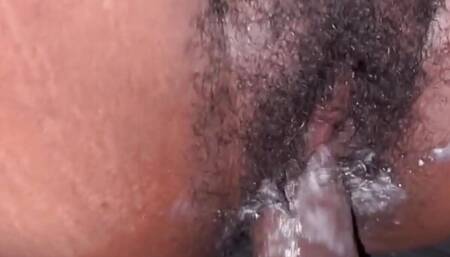 Wet Ebony Pussy ???? spread Hairy legs wide for Hardcore BBC fuck