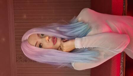 Otaku girl gives me a good blowjob in her room