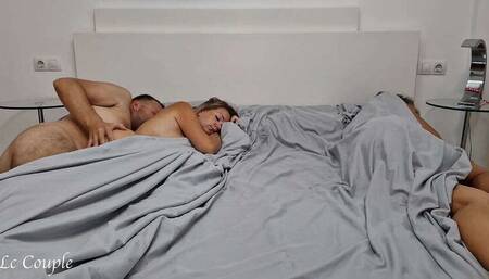 Lewd girlfriend, Manny and Birx, share a bed and wake up to a threesome
