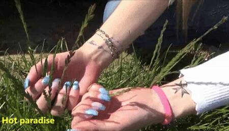 A pretty blonde woman runs her hands over my face and kiss them (Savana & Bob45) HD