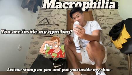 POV MACROPHILIA: you are a tiny person inside my gym bag