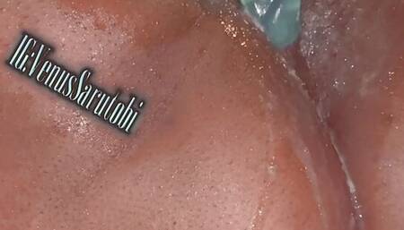 EBONY BBW VENUS SARUTOBI FUCKING CREAMY PUSSY AND SQUIRTING MISSIONARY