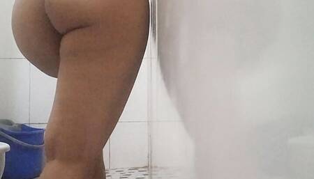 Young schoolgirl masturbates in the bathroom wanting to be sucked and cock put in her pussy.