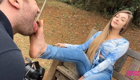 Dirty feet lick and humiliation by Princess Sophia