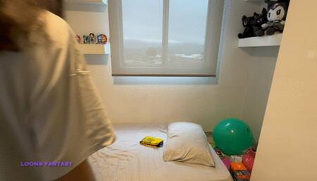 Owllete blows up beach ball, humps and wanks on it