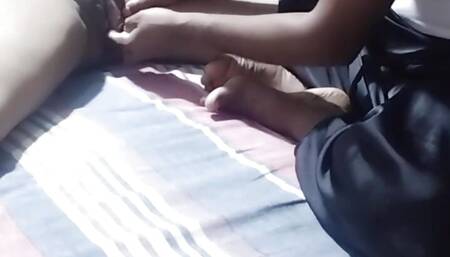 Rupali Bhabhi vagina is itching so her brother in law is applying ointment on her vagina