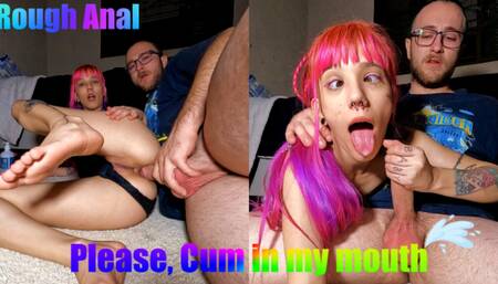 LITTLE NYMPHO, ALLOWING ANAL SEX, BEING OBEDIENT and asking for cum in her mouth