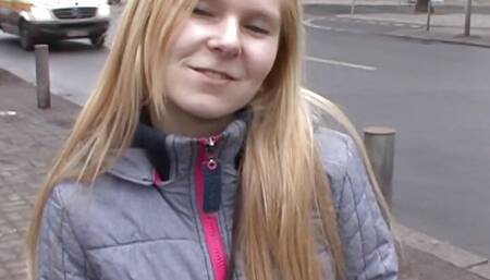 Normal German teen persuaded to have sex on the street