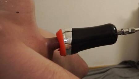 Edging Machine milks cock slowly to cum