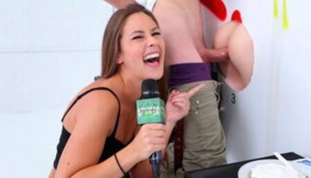 Sweethearts Kimmy Granger and Kelly Greene fuck with a shared dick