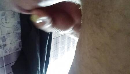 Very hard cock below job