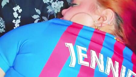 Redhead Stepsister Fucks Her Stepbrother in Fc Barcelona Shirt After Losing in Fifa