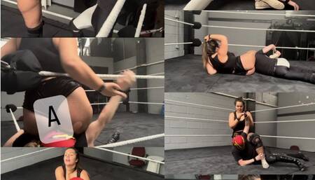 little man gets squeezed, scissored and crushed by BBW ass