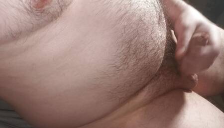 Uncut cock cumshot