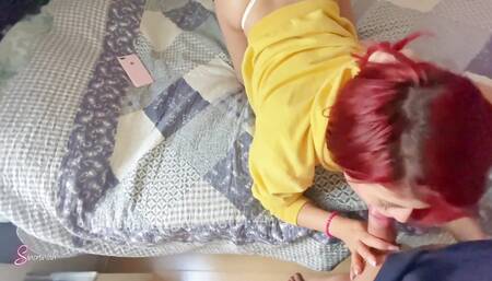 Stepsister with Pikachu Hoodie Blows Me for Helping Her in Her Game