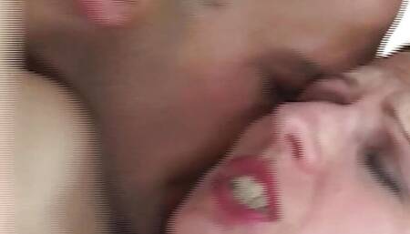 A brunette babe only takes a little convincing to take her guys cock and cum