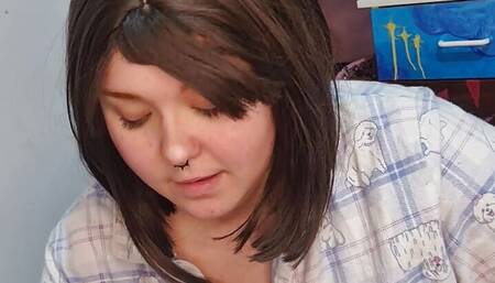 Girl blows up random balloons (of all sizes)