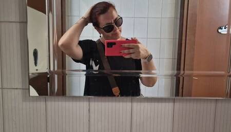 Big loud pee in public toilet 1080HD