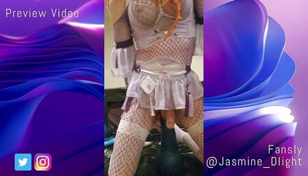 Fantasy Futa shemale Riding a long John Thomas XL deep anal toy and rosebud