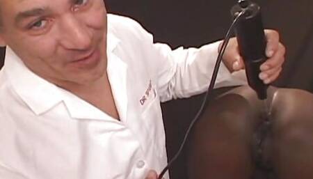 Ass Probe Black Chick Cum Mouth Wild Dr Electro Bondage Playtime!