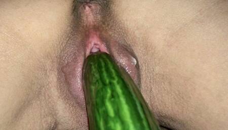 Lunch Is Served Nice and Hard - Sexy Arse MILF Fucks a Huge Cucumber and Big Cock - Full Movie Uncut