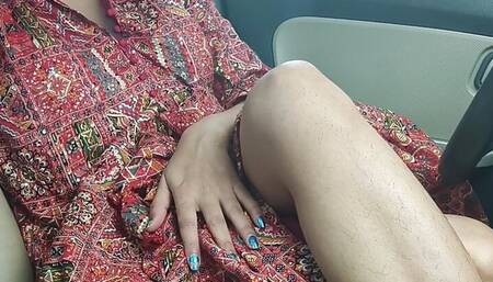 First time she rides my dick in car Public sex Indian desi Girl saara fucked very hard in car