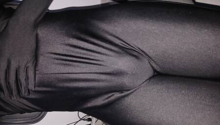 Have Fun in Black zentai suit at home