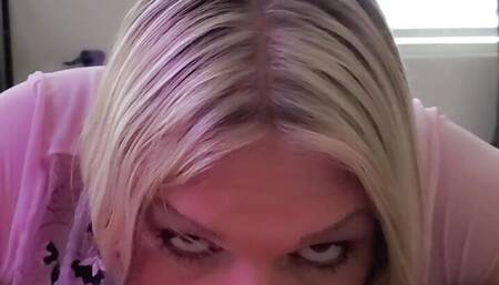 Ariel Glass POV blow job and anal in pink lingerie