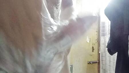 Hand job smart Boy in bathroom