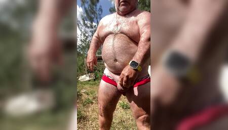 Edging my cock in slow motion wearing wet panties