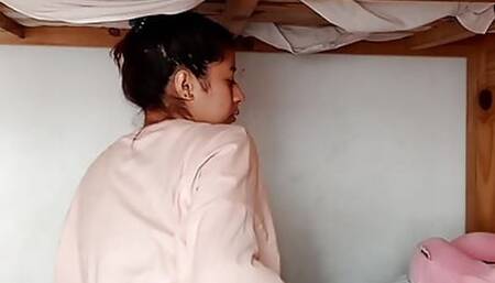 Selene does naked at home for her voyeur neighbor