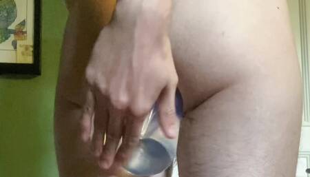 Fucking my hole with a double fist dildo