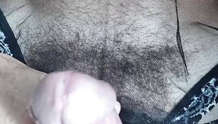 thick cumshot in my transparent black panties in slow motion